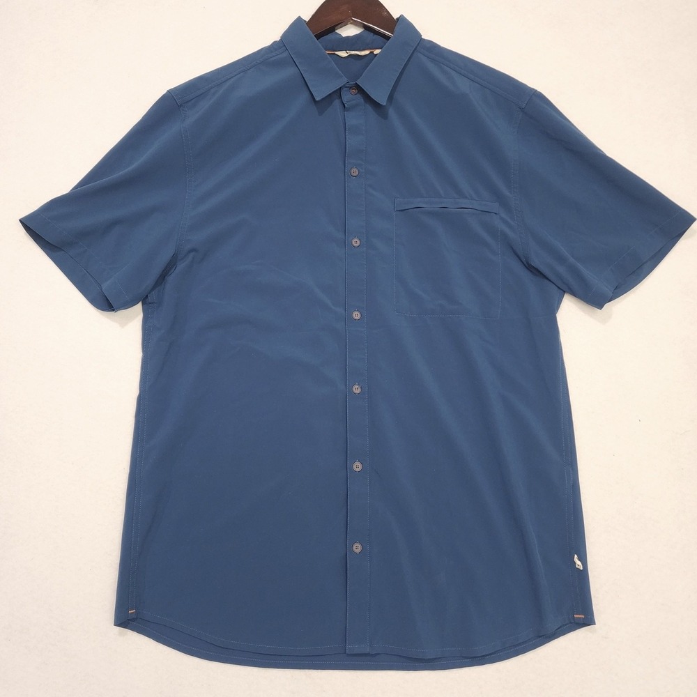 Cotopaxi Cambio Shirt Mens Large Blue Pocket Short Sleeve Casual Button Front